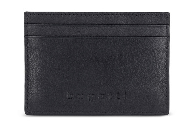 Портмоне для кредитных карт BUGATTI ЧЕРНАЯ МАГИЯ | BLACK MAGIC, с защитой данных RFID, черное, натуральная кожа козы, 10х0,5х7 см