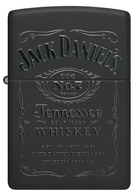 Набор ZIPPO Джек Дэниэлс | Jack Daniels®: зажигалка с черным матовым покрытием | Black Matte и кожаный чехол в подарочной коробке