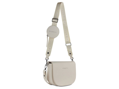 Сумка наплечная женская BUGATTI АЛМАТА | ALMATA, с кошельком, бежевая, полиуретан, 27х6х18,5 см