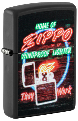 Зажигалка ZIPPO Classic с покрытием Black Matte, латунь/сталь, черная, матовая, 38x13x57 мм