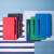 Бизнес-блокнот А5  "Silky", синий,  твердая обложка,  в клетку