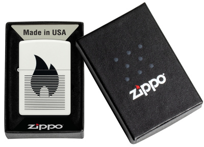 Зажигалка Zippo Flame Gradient Design с покрытием White Matte, латунь/сталь, белая, матовая, 38x13x57 мм