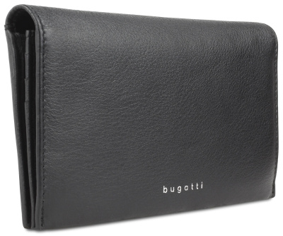 Кошелёк женский BUGATTI СУПЕР ЛЕДИ | LADY TOP, чёрный, натуральная воловья кожа, 19,5х2х10 см