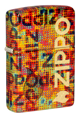 Зажигалка ZIPPO Pixel Fusion с покрытием 540 Tumbled Brass, латунь/сталь, разноцветная, 38x13x57 мм