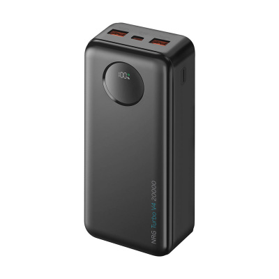 Внешний АКБ NRG Turbo V4 20000 мА-ч, дисплей, черный, Deppa , размер 20000 mAh