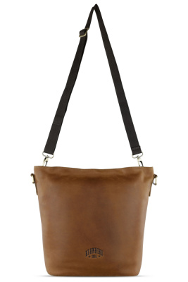 Сумка через плечо KLONDIKE RUSH «Samantha», натуральная кожа в коньячном цвете, 40 х 32,5 х 15,5 см