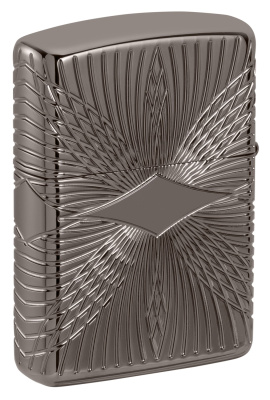Зажигалка ZIPPO Armor® с покрытием Black Ice®, латунь/сталь, чёрная, 38x13x57 мм