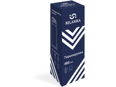 Термокружка Relaxika 701 (0,48 литра), синяя (без лого) , размер 480