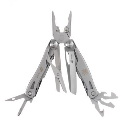 Мультитул Stinger, 106 мм, 15 функций, сталь, серебристый, в картонной коробке, в комплекте нейлоновый чехол