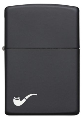 Зажигалка для трубок ZIPPO Pipe с покрытием Black Matte, латунь/сталь, чёрная, матовая, 36x12x56 мм