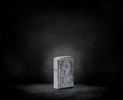 Зажигалка ZIPPO Classic с покрытием Brushed Chrome, латунь/сталь, серебристая, 38x13x57 мм