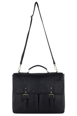 Портфель KLONDIKE RUSH «Louis», натуральная кожа в черном цвете, 40 х 30 х 10 см