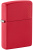 Зажигалка ZIPPO Classic с покрытием Red Matte, латунь/сталь, красная, матовая, 38x13x57 мм
