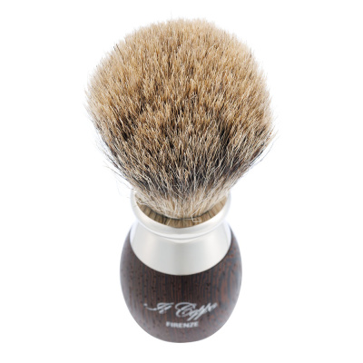 Бритвенный набор IL Ceppo:станок, помазок, подставка, венге/никелированная латунь, FUSION, натуральный ворс барсука BEST BADGER, размер узла M (22 мм)