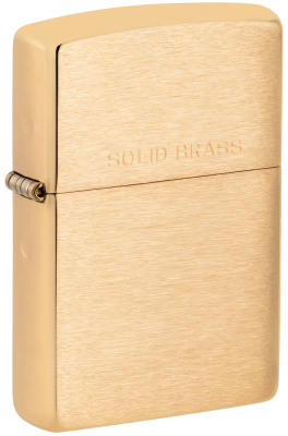 Зажигалка ZIPPO классическая с покрытием матовая латунь | Classic Brushed Brass, латунь/сталь, золотистая, матовая, 38x13x57 мм