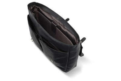 Портфель KLONDIKE RUSH «Louis», натуральная кожа в черном цвете, 40 х 30 х 10 см