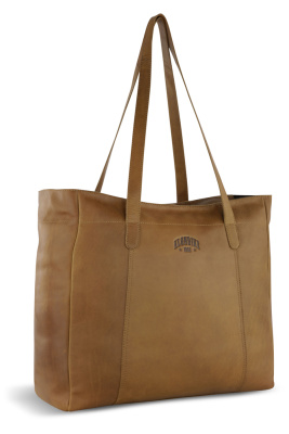 Сумка-шоппер KLONDIKE RUSH «Rachel», натуральная кожа в коньячном цвете, 55 х 37 х 14 см