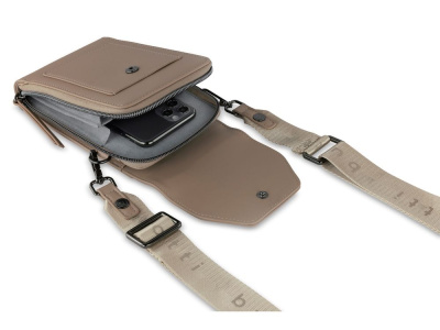 Сумка наплечная BUGATTI АЛМАТА | ALMATA, песочная, полиуретан, 11х4х19 см