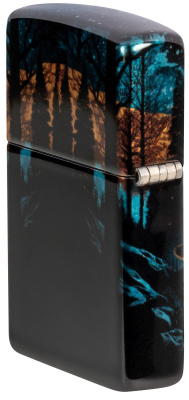 Зажигалка ZIPPO Moonlight Wolf Design с покрытием 540 Tumbled Chrome, латунь/сталь, разноцветная, 38x13x57 мм