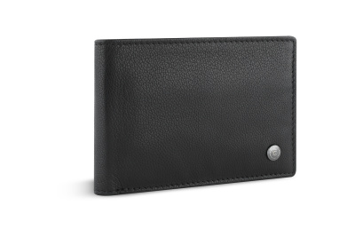 Портмоне BUGATTI ЧЕРНАЯ МАГИЯ | BLACK MAGIC, с защитой данных RFID, черное, натуральная кожа козы, 10х2х7 см