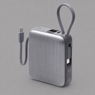 Внешний АКБ NRG Turbo Cable 10000 mAh, 22,5Вт, графит, Deppa , размер 10000 mAh
