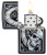 Зажигалка ZIPPO Часы и череп с черным матовым покрытием | Skull Clock Black Matte, латунь/сталь, чёрная, матовая, 38x13x57 мм