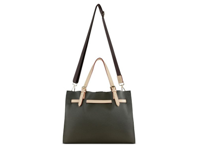 Сумка наплечная женская BUGATTI ЭЛЛА | ELLA, оливковая, полиуретан, 37,5х13,5х28 см