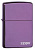 Зажигалка ZIPPO Classic с покрытием Abyss™, латунь/сталь, фиолетовая с логотипом, 38x13x57 мм