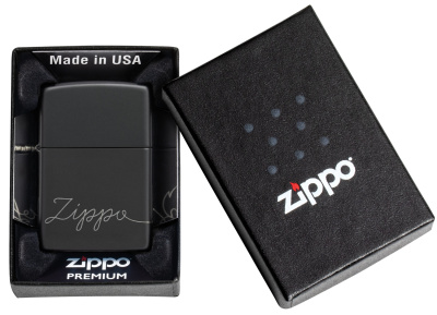 Зажигалка ZIPPO Classic с покрытием Black Matte, латунь/сталь, черная, матовая, 38x13x57 мм
