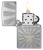 Зажигалка ZIPPO Звезда с покрытием матовый хром | Star Design Brushed Chrome, латунь/сталь, серебристая, 36x13x57 мм