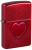 Зажигалка ZIPPO Stamped Heart Design с покрытием Candy Apple Red™, латунь/сталь,красная,глянцевая, 38x13x57мм