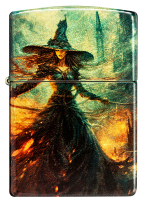 Зажигалка ZIPPO Fire Mage с покрытием 540 Tumbled Brass, латунь/сталь, разноцветная, 38x13x57 мм