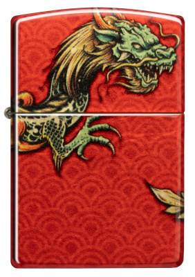 Зажигалка ZIPPO Dragon Design с покрытием 540 Tumbled Brass, латунь/сталь, разноцветная, 38x13x57 мм