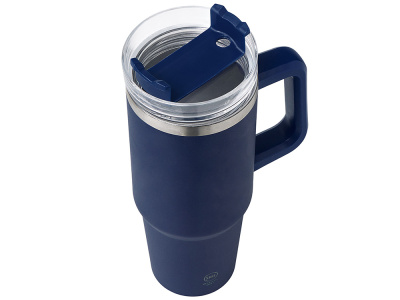 Термокружка Крэнстон с двойными стенками из переработанной нержавеющей стали, синий нейви