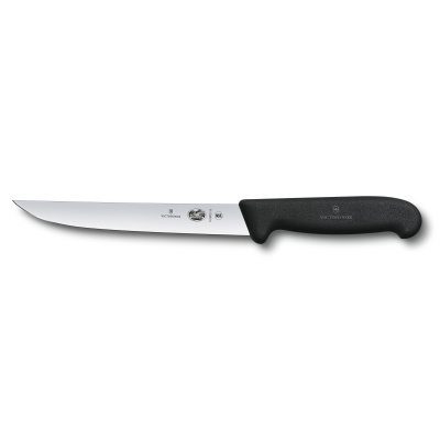 Нож разделочный VICTORINOX Fibrox с прямым узким лезвием 15 см, чёрный