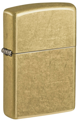 Зажигалка ZIPPO классическая с покрытием поцарапанная латунь | Classic Street Brass, латунь/сталь, золотистая, 38x13x57 мм