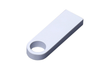 USB 2.0-флешка на 32 Гб с мини чипом и круглым отверстием, белый , размер 32ГБ