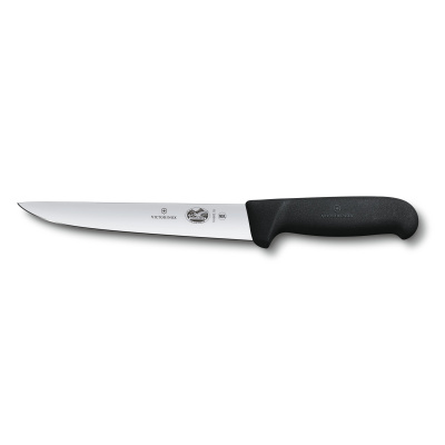 Нож обвалочный / жиловочный VICTORINOX Fibrox с прямым лезвием 18 см, чёрный