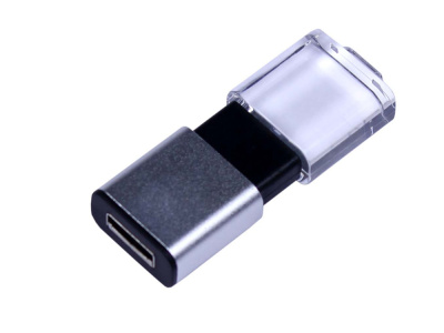 USB-флешка промо на 32 Гб прямоугольной формы, выдвижной механизм, черный , размер 32ГБ