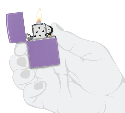 Зажигалка ZIPPO классическая с лавандовым матовым покрытием | Smoky Lavender Matte, латунь/сталь, лавандовая, матовая, 38x13x57 мм