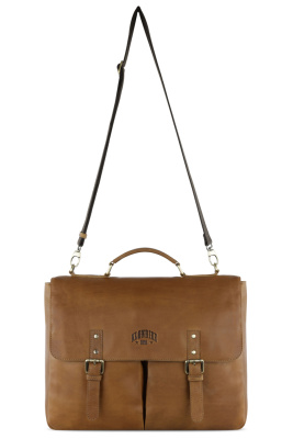 Портфель KLONDIKE RUSH «Louis»,натуральная кожа в коньячном цвете, 40 х 30 х 10 см