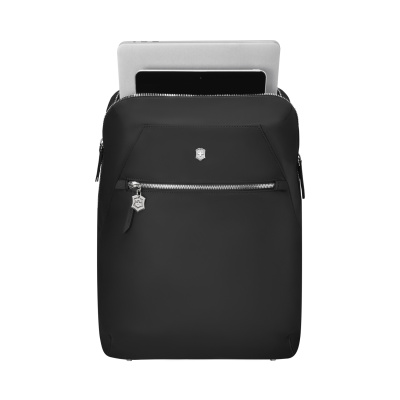 Рюкзак VICTORINOX Victoria Signature Compact Backpack, черный, нейлон/кожа, 30x16x38 см