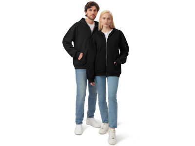 Толстовка оверсайз с капюшоном на молнии Monaco, черный , размер XL-2XL