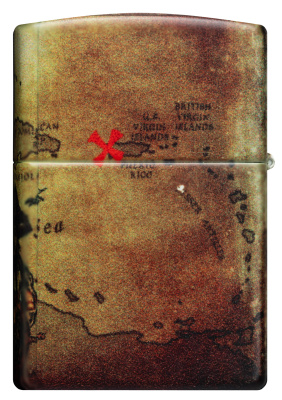 Зажигалка ZIPPO Пиратский корабль с матовым покрытием на 540° | Pirate Ship 540 Matte, латунь/сталь, разноцветная, матовая, 38x13x57 мм