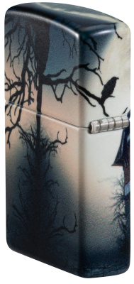 Зажигалка ZIPPO Horror House с покрытием 540 Matte, латунь/сталь, белая, 38x13x57 мм