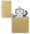 Зажигалка ZIPPO классическая с покрытием поцарапанная латунь | Classic Street Brass, латунь/сталь, золотистая, 38x13x57 мм