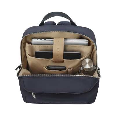 Рюкзак VICTORINOX Victoria Signature Compact Backpack, синий, нейлон/кожа, 30x16x38 см