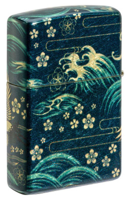 Зажигалка ZIPPO Eastern с покрытием 540 Tumbled Brass, латунь/сталь, зеленая, 38x13x57 мм