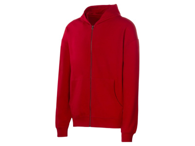 Толстовка оверсайз с капюшоном на молнии Monaco, красный , размер XS-S