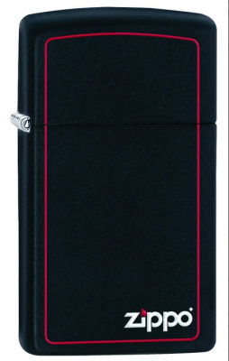 Зажигалка ZIPPO Slim® с покрытием Black Matte, латунь/сталь, чёрная, матовая, 29x10x60 мм